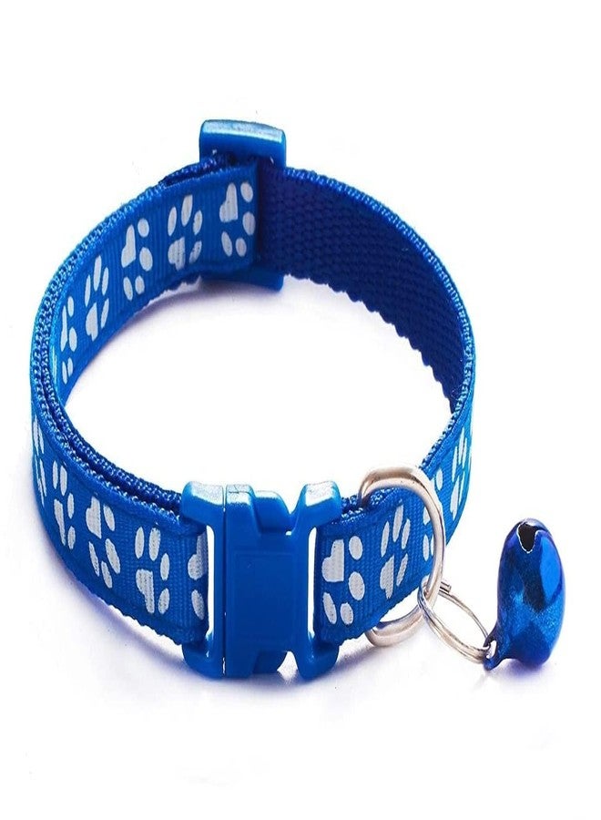 D&C PAWS Durable Nylon Paw Printed Cat Collars with Bell Soft Adjustable Collar Safe Solid and Protection Breakaway Neckband Suitable for Walking & Training Cats - Multicolor (Pack of 3) - Image 2